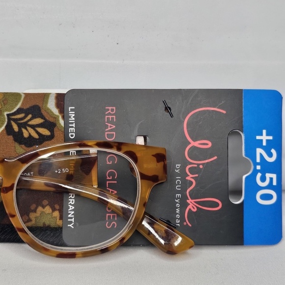 New Womens Wink ICU Eyewear Rocklin Tortoise Reading Glasses With Case +2.50 - Picture 5 of 11